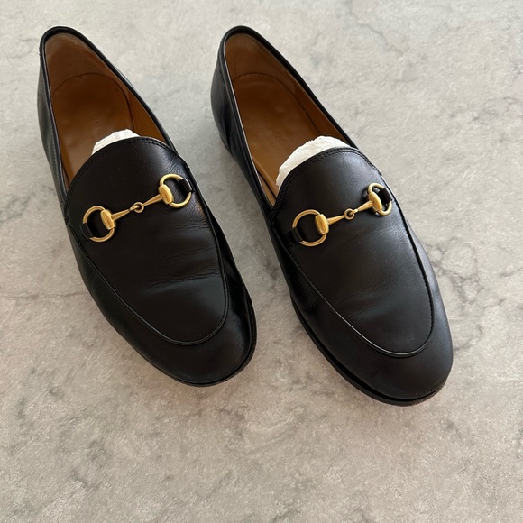 Gucci Women’s Jordaan Black Leather Loafers - Picture 13 of 13